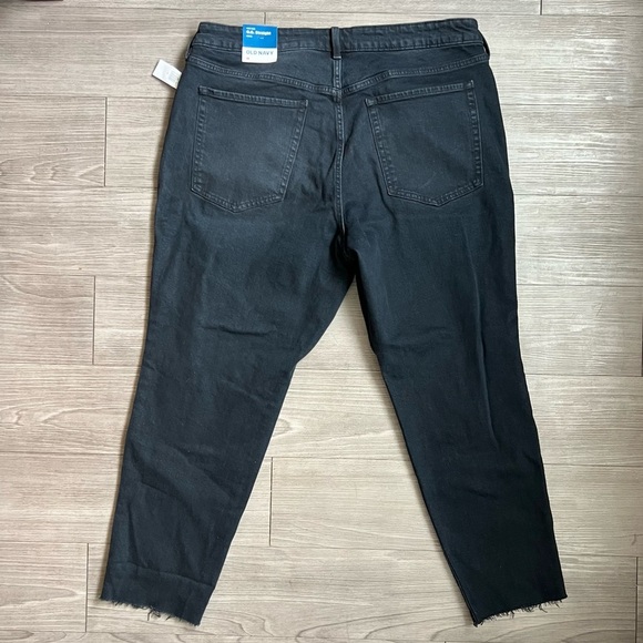 NWT Old Navy Distressed Black High Rise O.G. Straight Ankle Jeans Size 18 - Picture 2 of 7